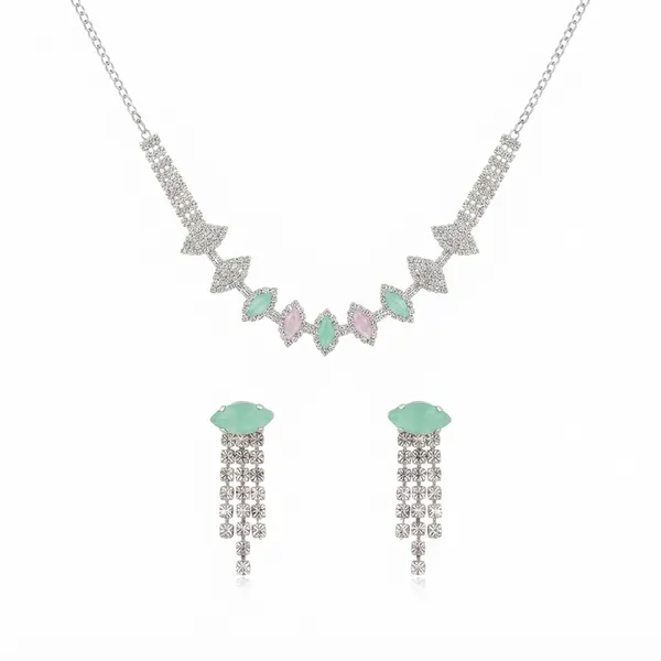 The99jewel_Elegant_Silver_Plated_Crystal_Stone_Necklace_Set_For_Women_Multi