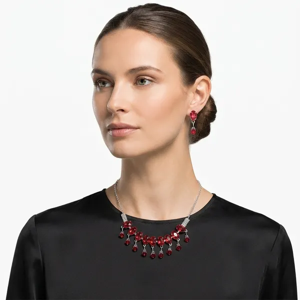 The99jewel_Elegant_Silver_Plated_Crystal_Stone_Necklace_Set_For_Women_Red