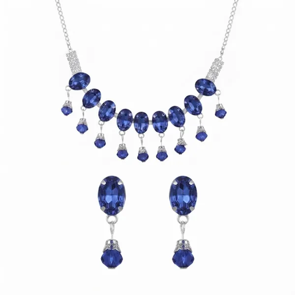The99jewel_Elegant_Silver_Plated_Crystal_Stone_Necklace_Set_For_Women_Blue