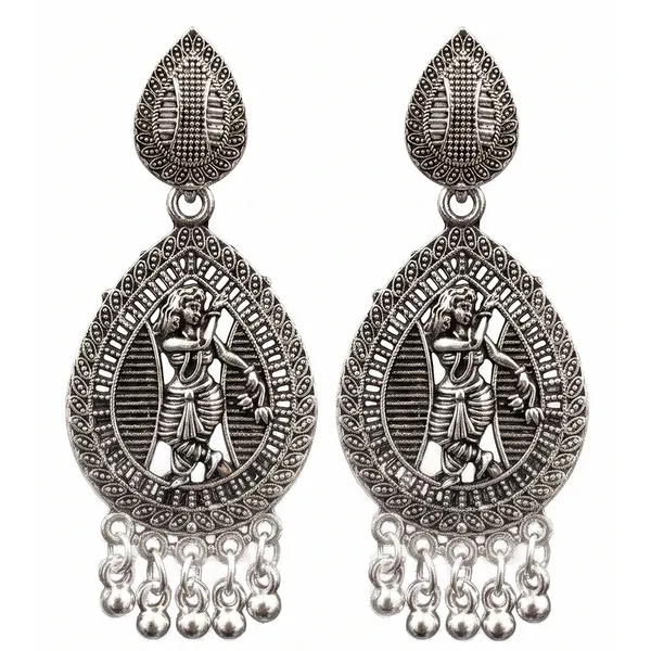 The99jewel_Oxidised_Plated_Tempel_Pearl_Dangler_Earrings_Oxidised