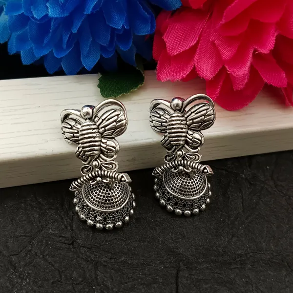 The99jewel_Oxidised_Plated_Honey_Beejhumki_Earrings_Oxidised