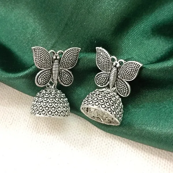 The99jewel_Oxidised_Plated_Butterfly_Jhumki_Earrings_Oxidised