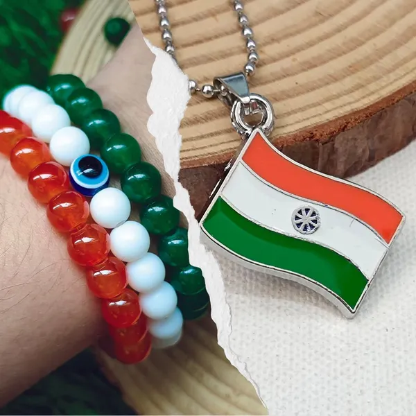 Jewelmaze_Tricolor_Tiranga_Indian_Flag_Bracelets_Pendant_Combo_Multi
