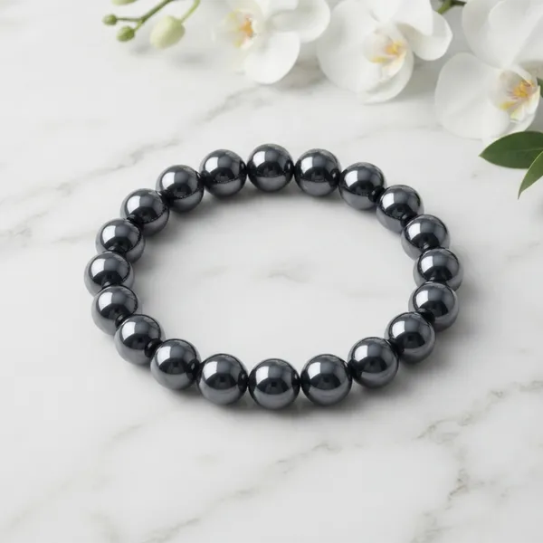 The99jewel_Natural_Hematite_Beads_Stretch_Bracelet_For_Men_Women_Blue