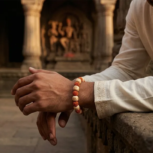 The99jewel_Handcrafted_Spiritual_Rudraksh_Beads_Bracelet_Brown