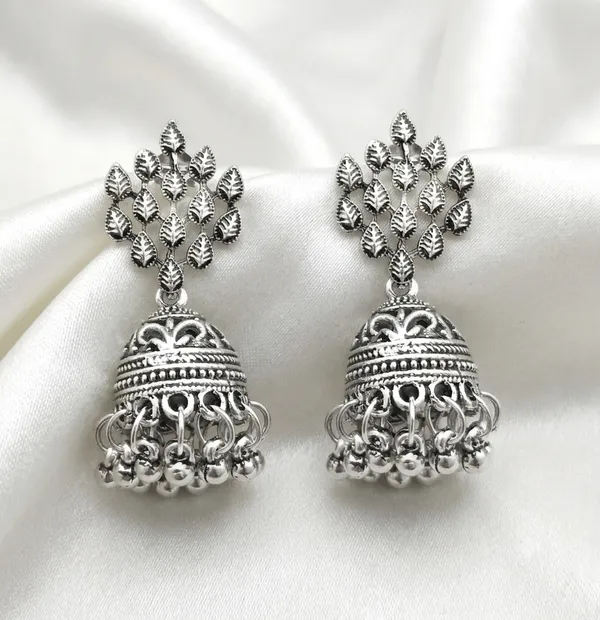 The99jewel_Traditional_Oxidised_Finish_Jhumka_Earrings_Oxidised