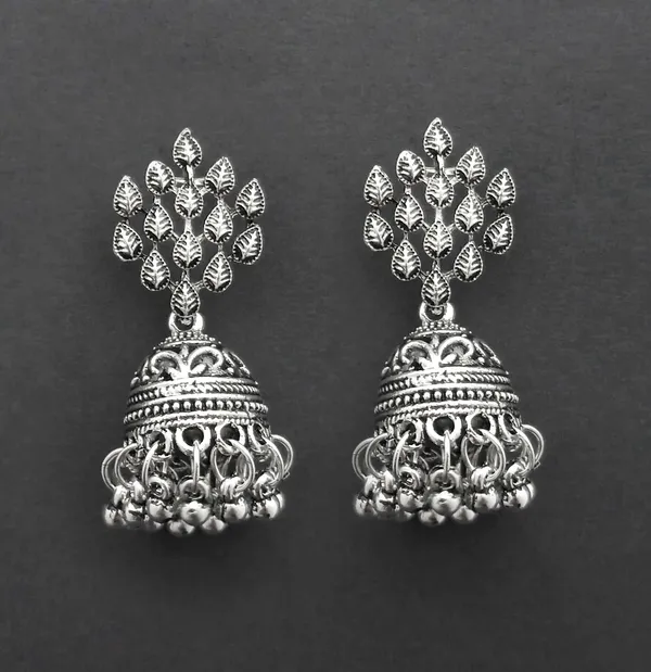 The99jewel_Traditional_Oxidised_Finish_Jhumka_Earrings_Oxidised
