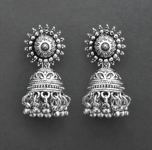The99jewel_Traditional_Oxidised_Finish_Jhumka_Earrings_Oxidised