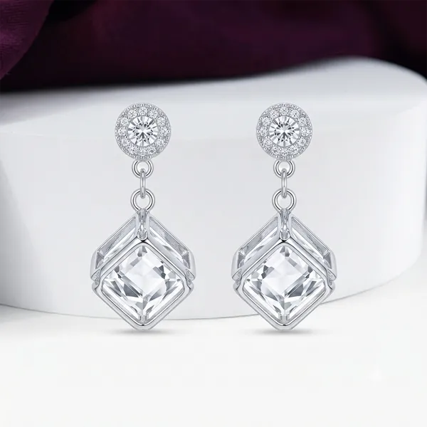 The99jewel_Sparkling_Crystal_Stone_Cubic_Shape_Earrings_Silver