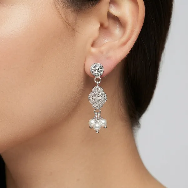The99jewel_Sparkling_Crystal_Stone_Long_Earrings_With_Pearl_Silver