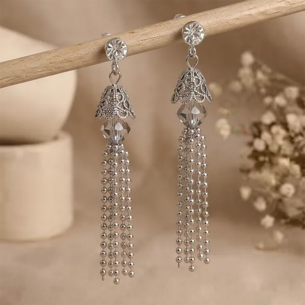 The99jewel_Sparkling_Crystal_Stone_Long_Earrings_Silver