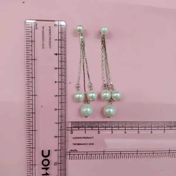The99jewel_Modern_Dangler_Earrings_With_Pearl_Drop_Silver
