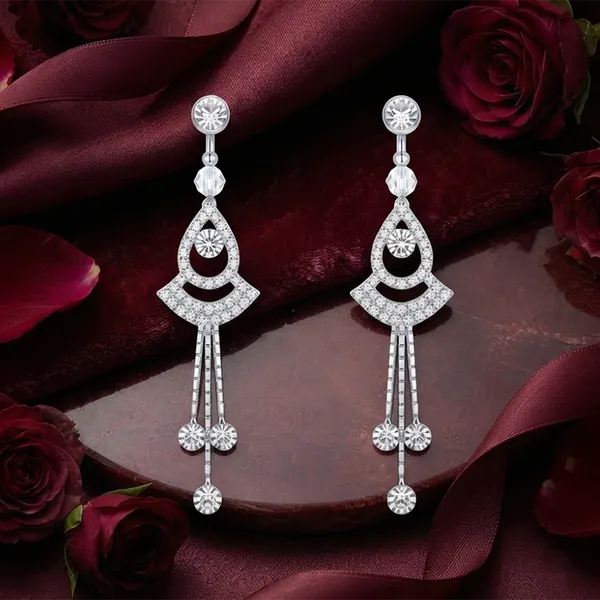 The99jewel_Timeless_Crystal_Stone_Party_Wear_Earrings_Silver