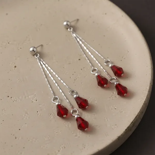 The99jewel_Designer_Crystal_Stone_Drop_Earrings_For_Women_Red