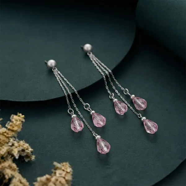 The99jewel_Designer_Crystal_Stone_Drop_Earrings_For_Women_Pink
