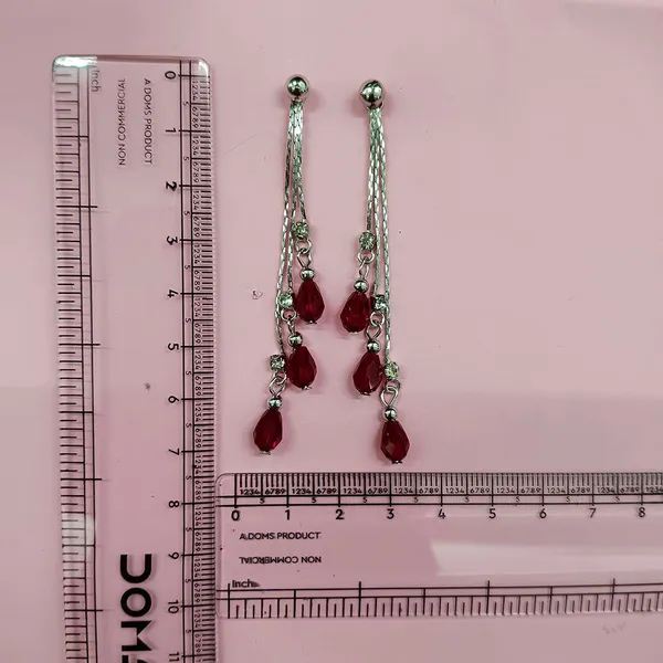 The99jewel_Designer_Crystal_Stone_Drop_Earrings_For_Women_Red
