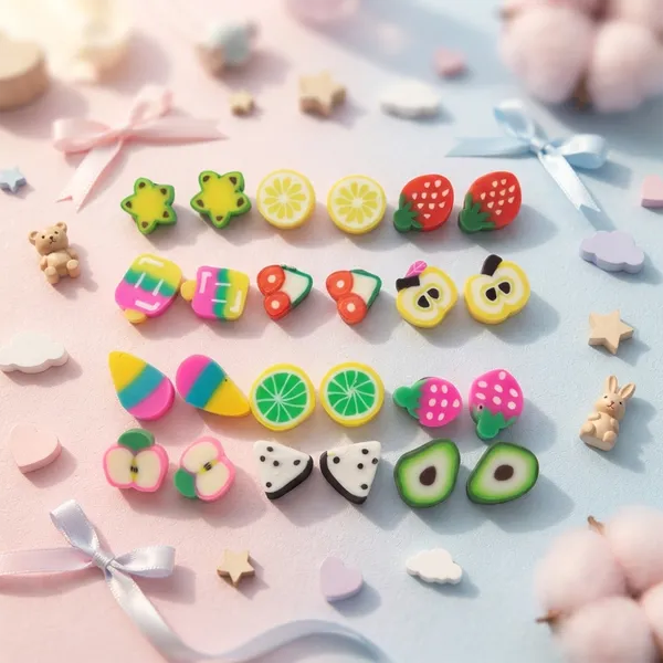 The99jewel_Cute_Fruit_Theme_Stud_Earrings_Combo_For_Girls_Mix_Color