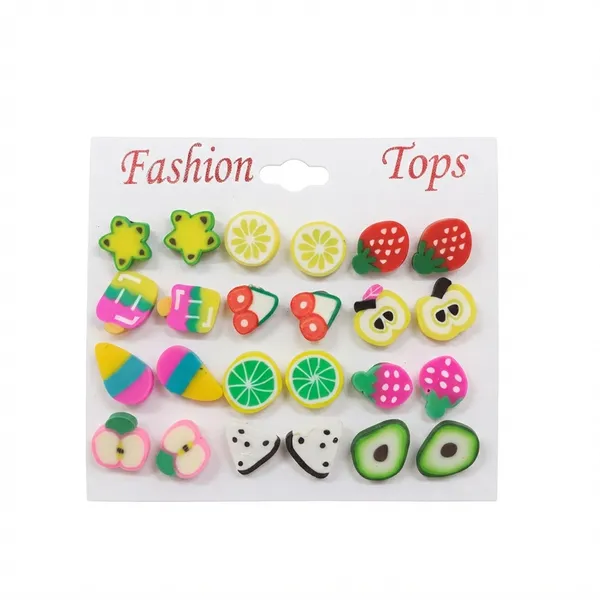 The99jewel_Cute_Fruit_Theme_Stud_Earrings_Combo_For_Girls_Mix_Color