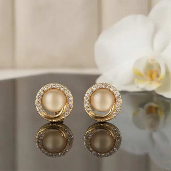 The99jewel_Exclusive_Gold_Plated_Crystal_Stone_Elegant_Earrings_Gold