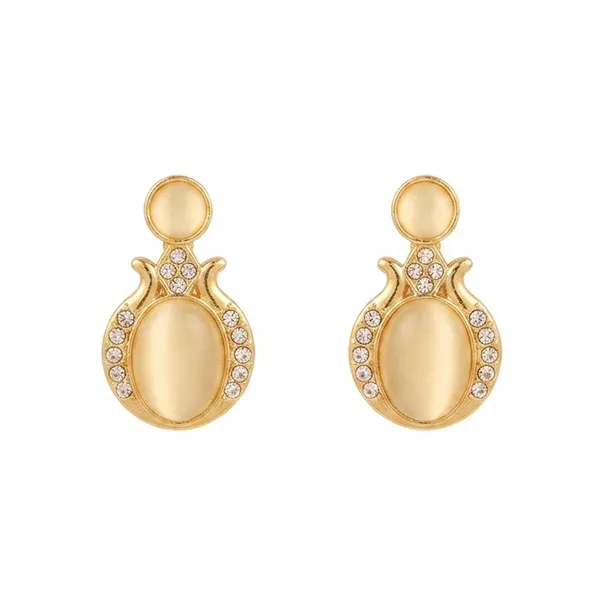 The99jewel_Exclusive_Gold_Plated_Crystal_Stone_Elegant_Earrings_Gold
