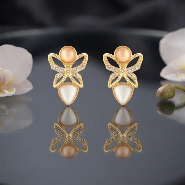 The99jewel_Exclusive_Gold_Plated_Crystal_Stone_Elegant_Earrings_Gold