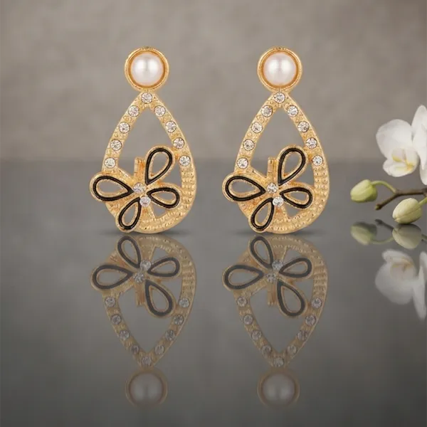 The99jewel_Exclusive_Gold_Plated_Crystal_Stone_Elegant_Earrings_Gold