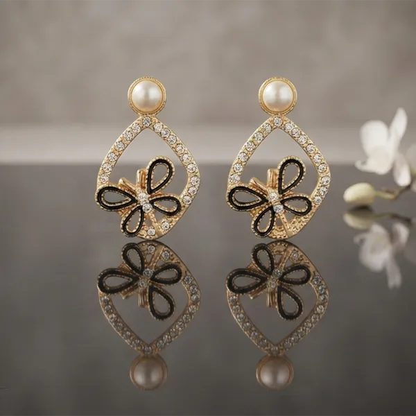 The99jewel_Exclusive_Gold_Plated_Crystal_Stone_Elegant_Earrings_Gold