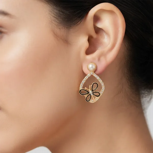 The99jewel_Exclusive_Gold_Plated_Crystal_Stone_Elegant_Earrings_Gold