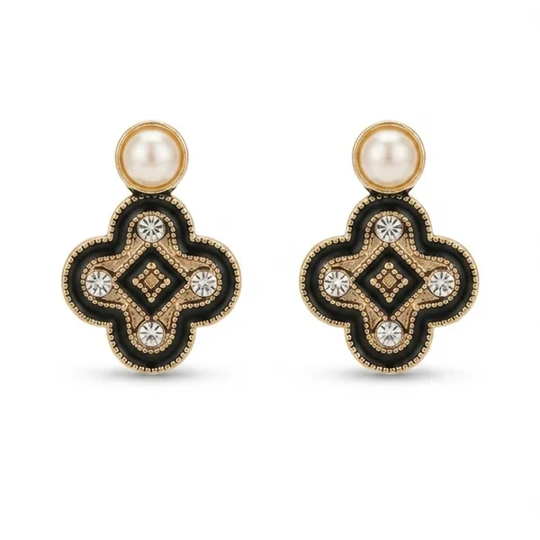 The99jewel_Exclusive_Gold_Plated_Crystal_Stone_Elegant_Earrings_Gold