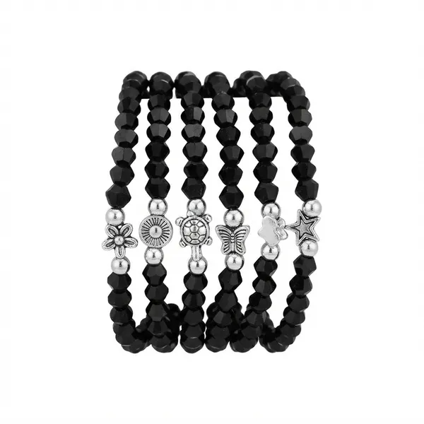 The99jewel_Black_Color_Fashion_Bracelet_Combo_Set_Of_6_For_Women_Black