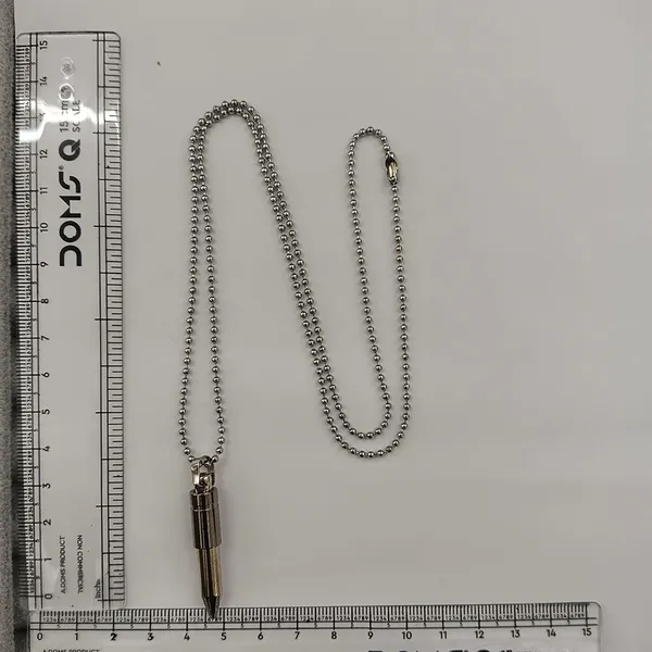 The99jewel_Stylish_Bullet_Shape_Chain_Pendant_For_Men_Grey