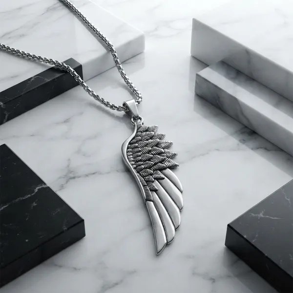 The99jewel_Stylish_Alpha_Hellfire_Wing_Chain_Pendant_For_Men_Silver