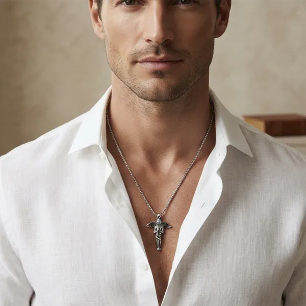 The99jewel_Stylish_Angel_With_Wing_Chain_Pendant_For_Men_Silver