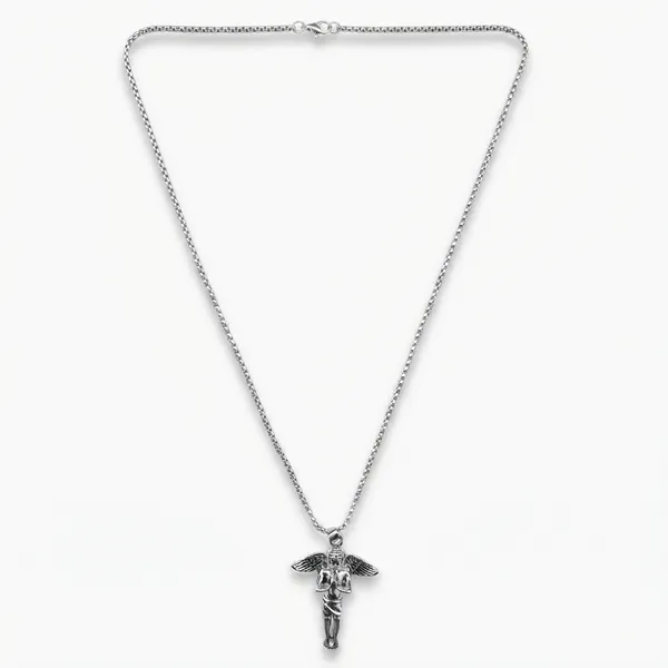 The99jewel_Stylish_Angel_With_Wing_Chain_Pendant_For_Men_Silver