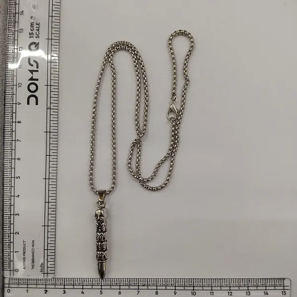 The99jewel_Premium_Silver_Plated_Stainless_Steel_Bullet_Chain_Pendant_For_Men_Silver