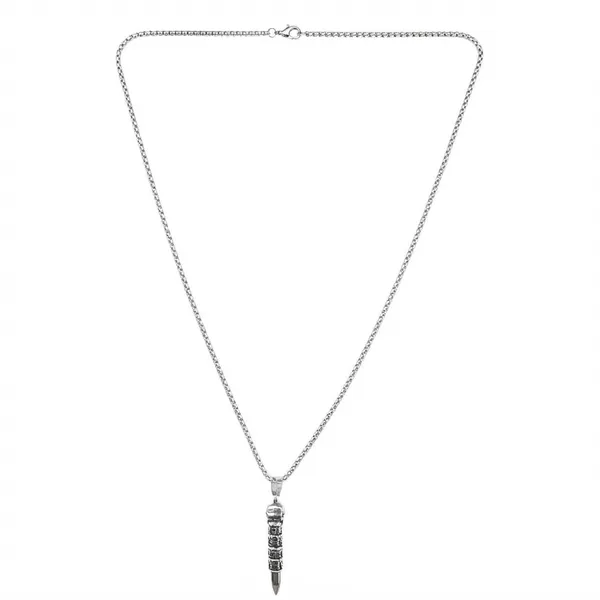 The99jewel_Premium_Silver_Plated_Stainless_Steel_Bullet_Chain_Pendant_For_Men_Silver