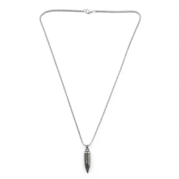 The99jewel_Stylish_Bullet_Shape_Chain_Pendant_For_Men_Silver