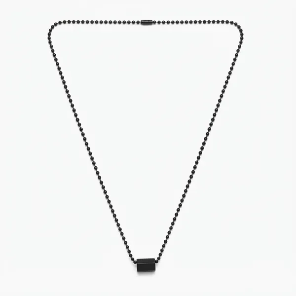 The99jewel_Geometric_Black_Hexagonal_Bar_Pendant_Chain_For_Men_Black