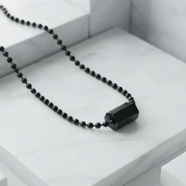 The99jewel_Geometric_Black_Hexagonal_Bar_Pendant_Chain_For_Men_Black