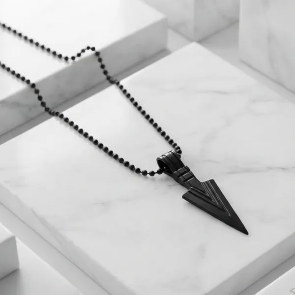 The99jewel_Black_Arrow_Pendant_Chain_For_Men_Black