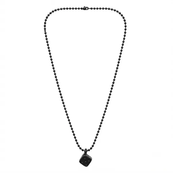The99jewel_Lucky_Black_Dice_Chain_Pendant_Necklace_For_Men_Black