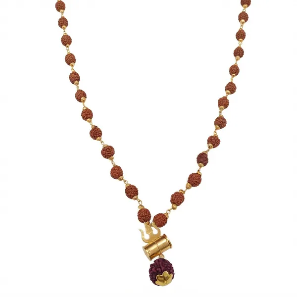 The99jewel_Rudraksha_Beads_With_Trishul_And_Damru_Pendant_For_Men_Brown