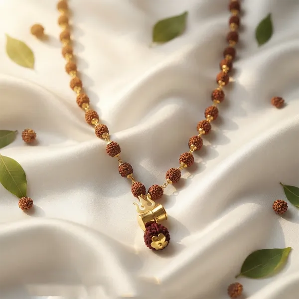 The99jewel_Rudraksha_Beads_With_Trishul_And_Damru_Pendant_For_Men_Brown