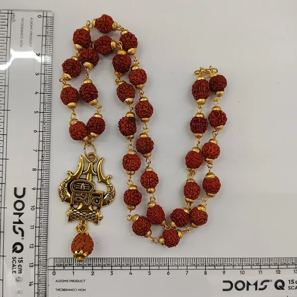 The99jewel_Rudraksha_Beads_With_Trishul_And_Damru_Pendant_For_Men_Brown