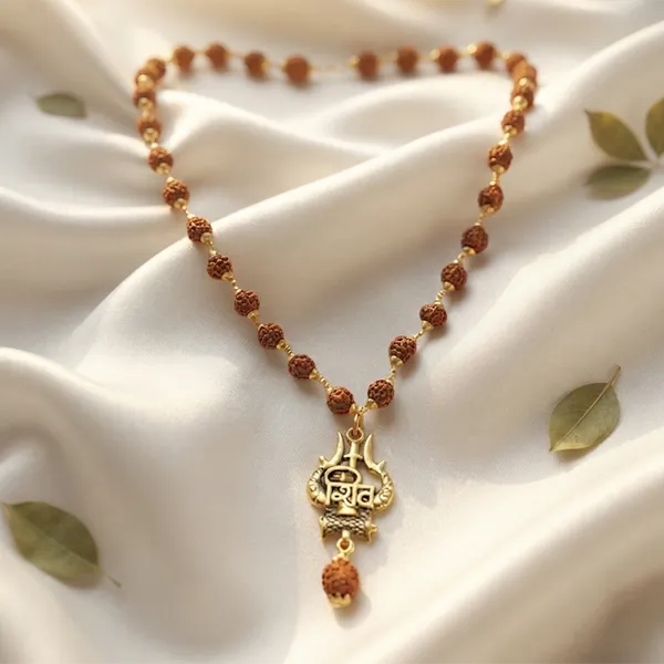 The99jewel_Rudraksha_Beads_With_Trishul_And_Damru_Pendant_For_Men_Brown