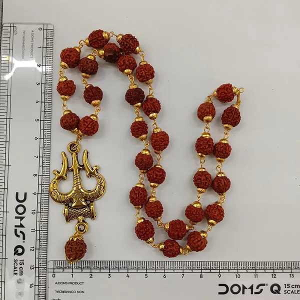 The99jewel_Rudraksha_Beads_With_Trishul_And_Damru_Pendant_For_Men_Brown
