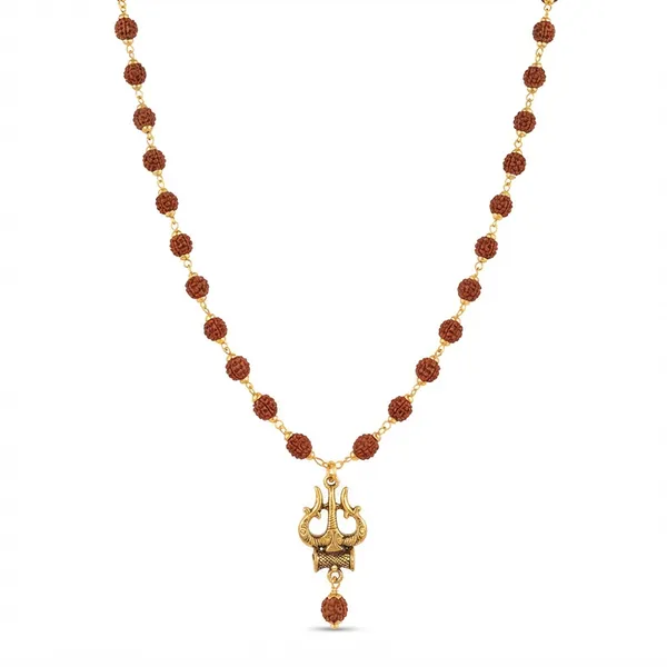 The99jewel_Rudraksha_Beads_With_Trishul_And_Damru_Pendant_For_Men_Brown