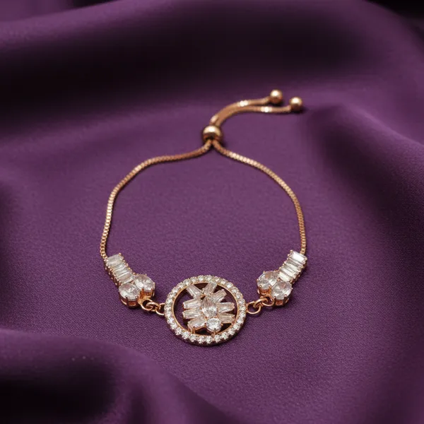 The99jewel_Elegant_Adjustable_American_Diamond_Bracelet_Rose_Gold