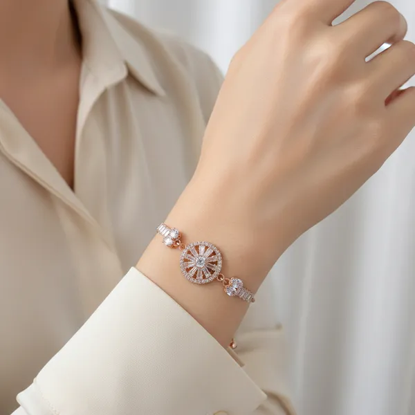 The99jewel_Elegant_Adjustable_American_Diamond_Bracelet_Rose_Gold