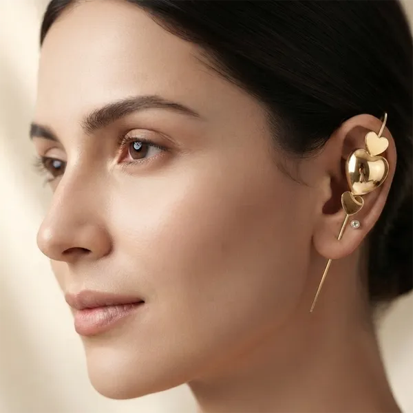 The99jewel_Gold_Plated_Heart_Shape_Ear_Cuff_Gold